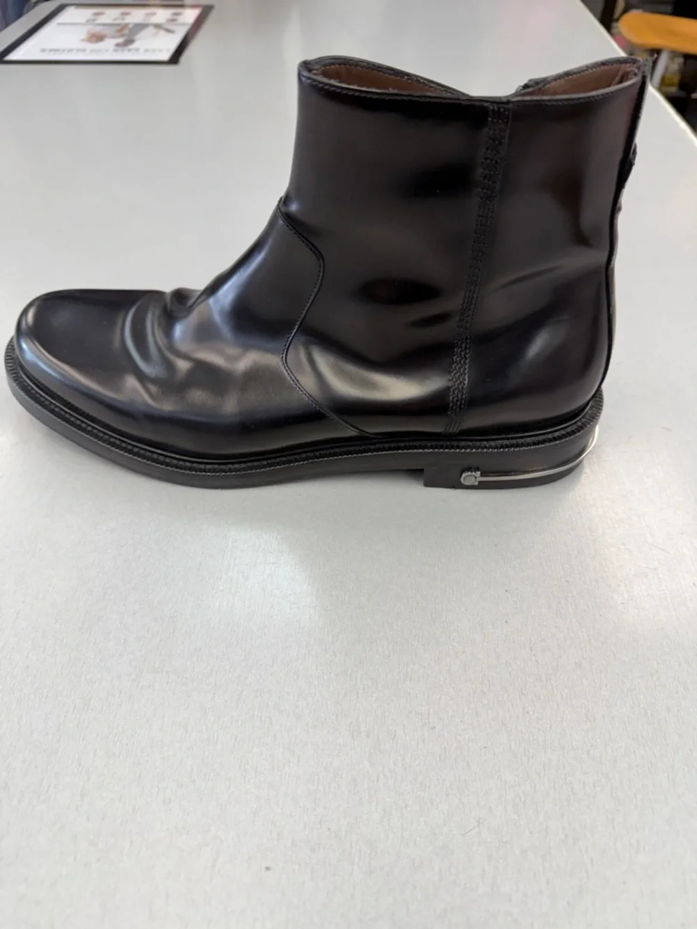 Salvatore Ferragamo Black Men's Zip-Front Leather Ankle Boot